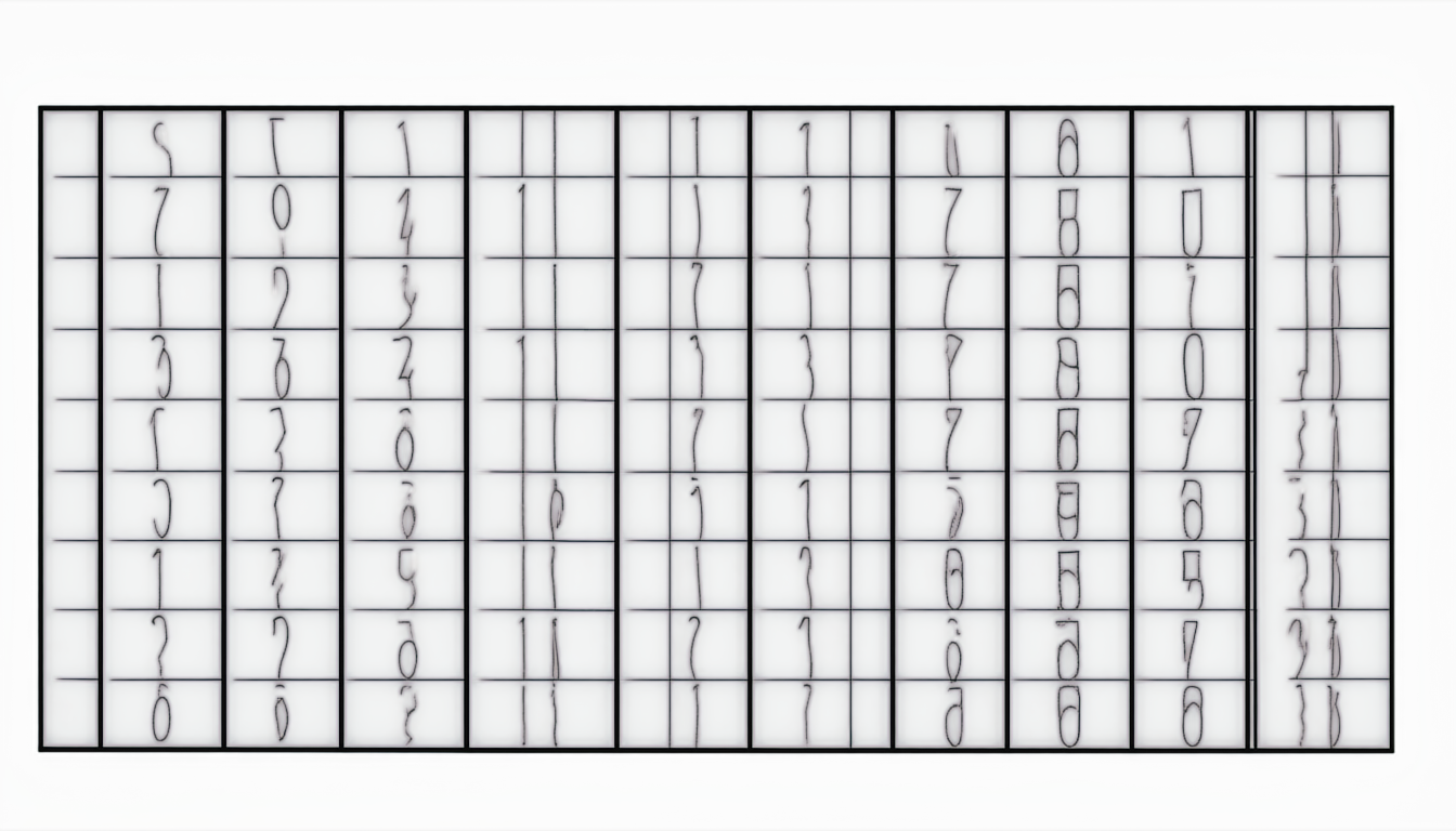 Generated illustration: A positional-number grid shows empty cells held in place by a small placeholder mark so the columns keep their structure.